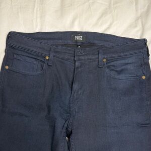 PAIGE Men's Navy Slim Jeans - Five-Pocket Stretch Denim